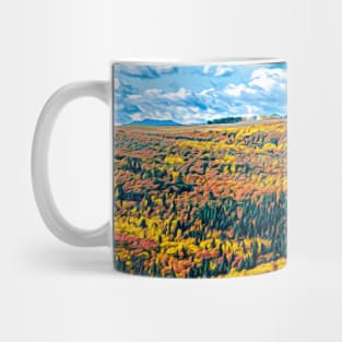 Fall foothill illustration. Mug